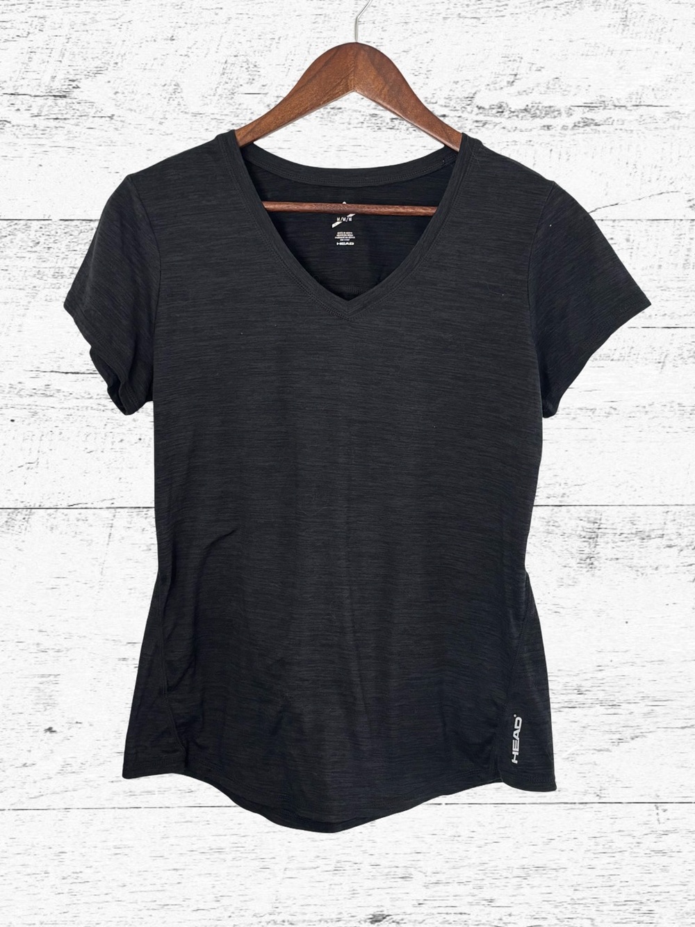 HEAD Black V-Neck Short Sleeve Performance Tee